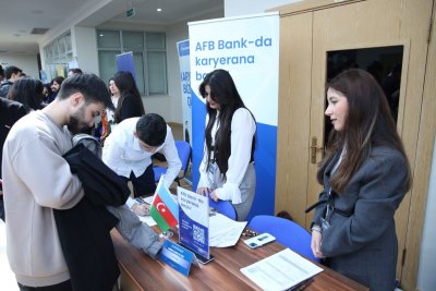 AFB Bank Bakı Ali Neft Məktəbində keçirilən “Bankların Karyera Sərgisi 2026” tədbirində